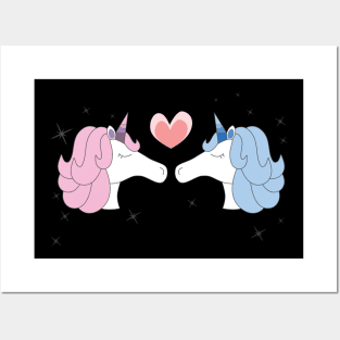 Unicorn Family Love Romantic Couple Loving Spouses Posters and Art